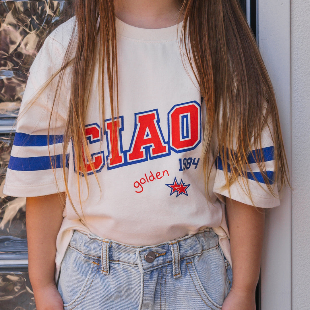 Ciao 1984 Mid Sleeve Tee Buttercream