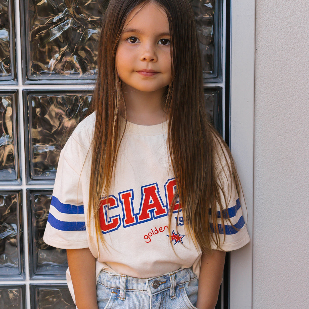 Ciao 1984 Mid Sleeve Tee Buttercream