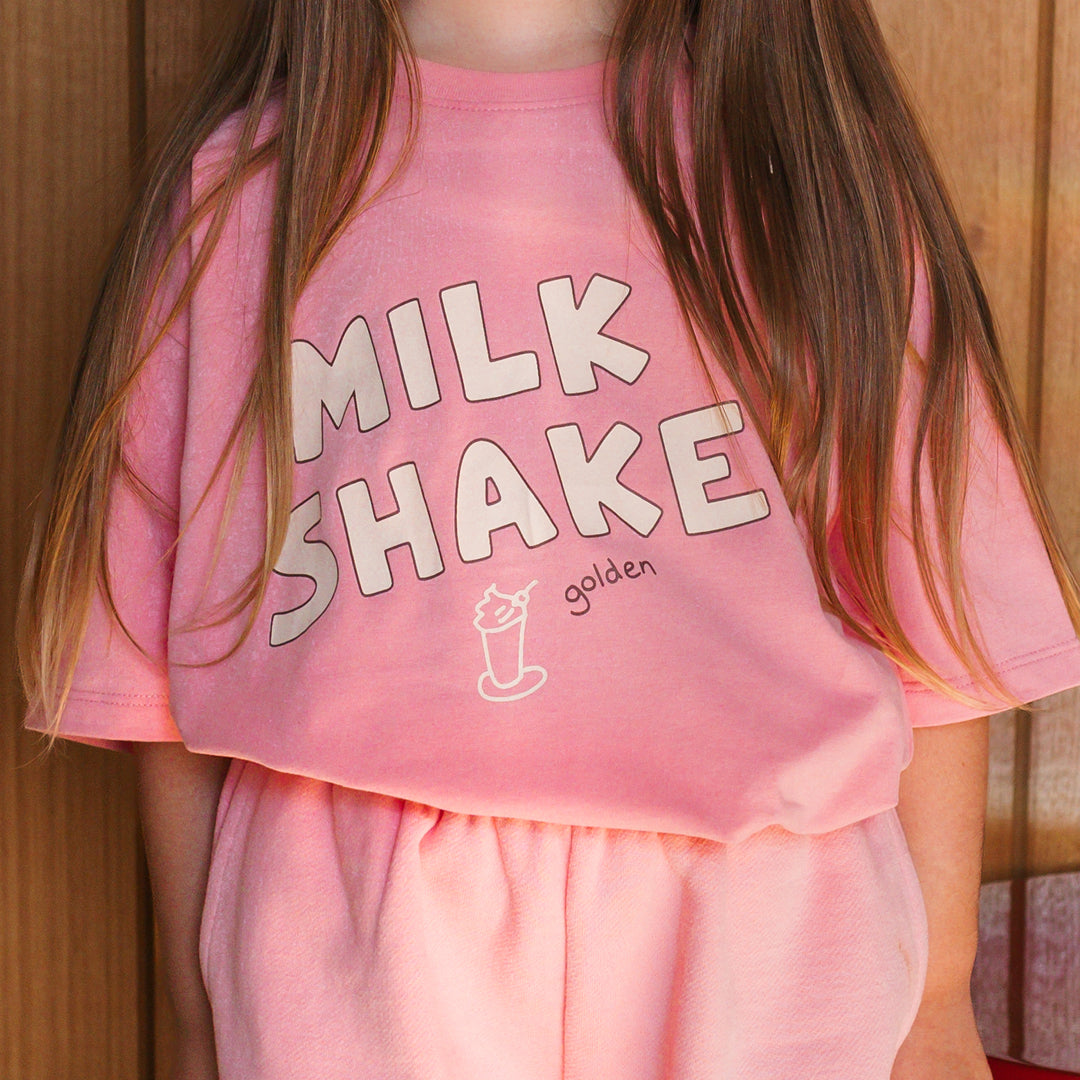 Milkshake Mid Sleeve Tee Pink Taffy