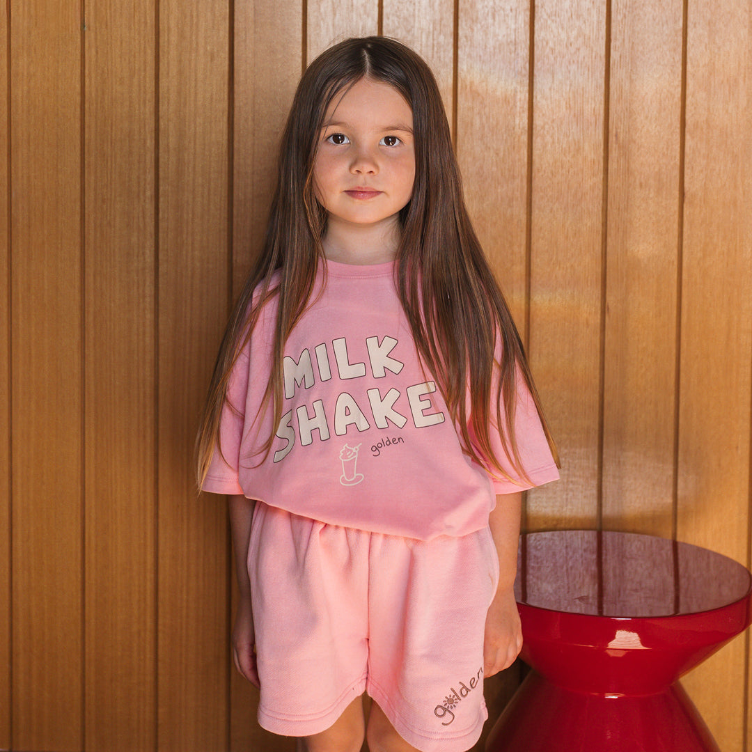 Milkshake Mid Sleeve Tee Pink Taffy