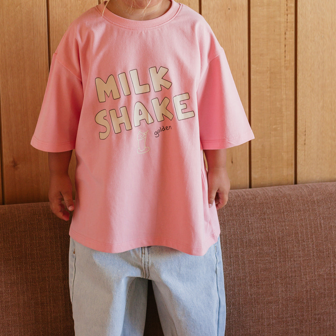 Milkshake Mid Sleeve Tee Pink Taffy