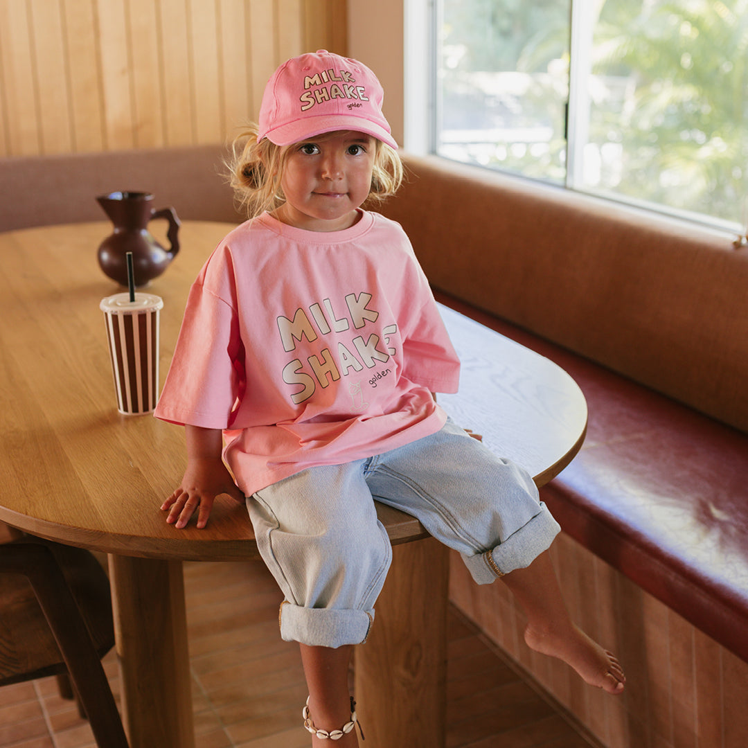 Milkshake Mid Sleeve Tee Pink Taffy