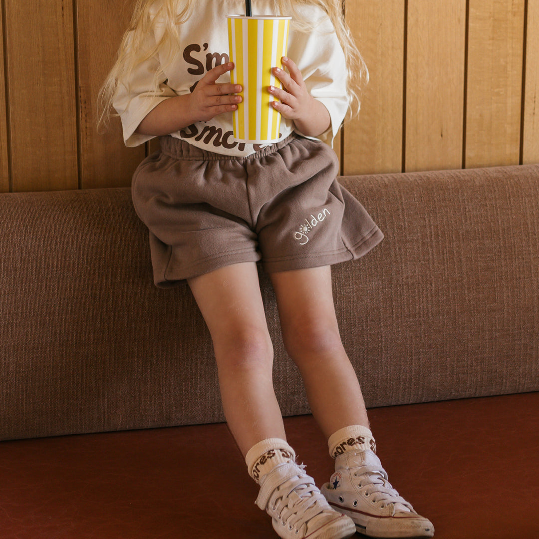 Golden Track Shorts Chocolate
