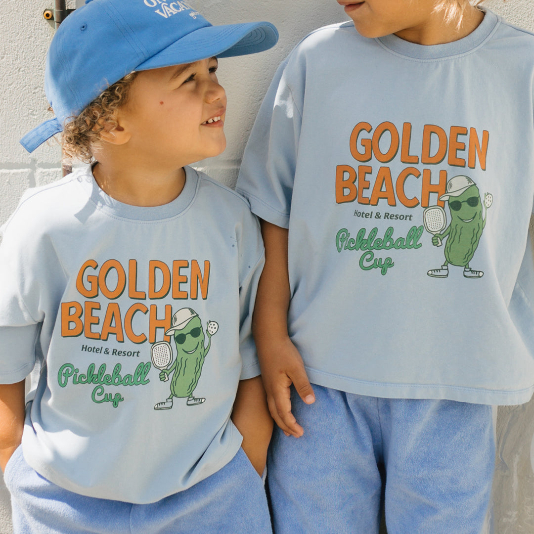 Golden Beach Mid Sleeve Tee Palm Blue