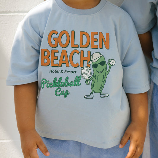 Golden Beach Mid Sleeve Tee Palm Blue