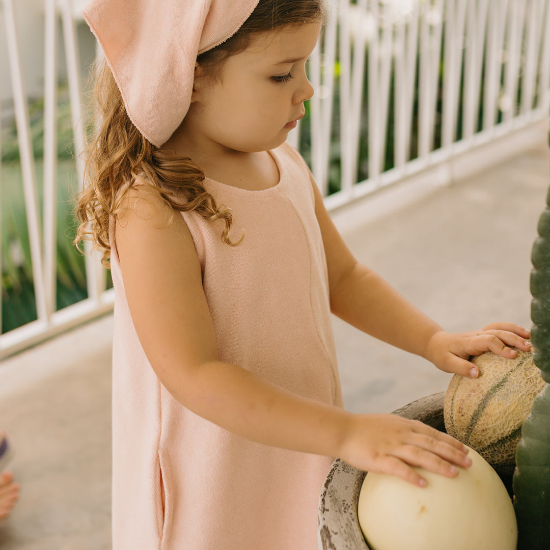 The Palms Shift Dress Terry Towel Pink Skies