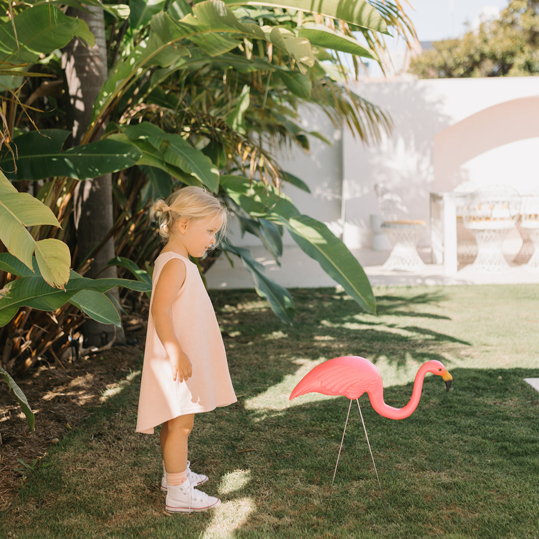 The Palms Shift Dress Terry Towel Pink Skies