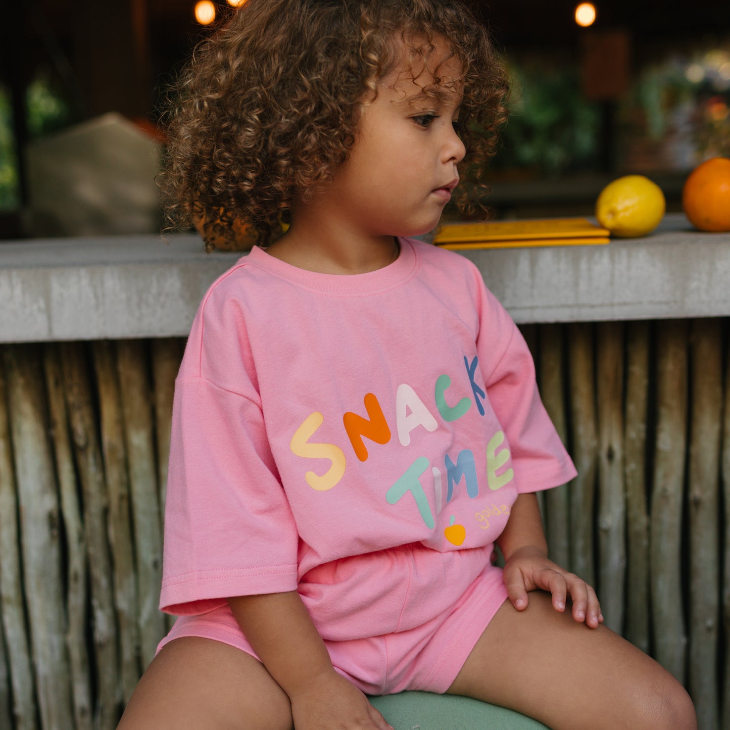 Snack Time Mid Sleeve Tee Meringue Pink