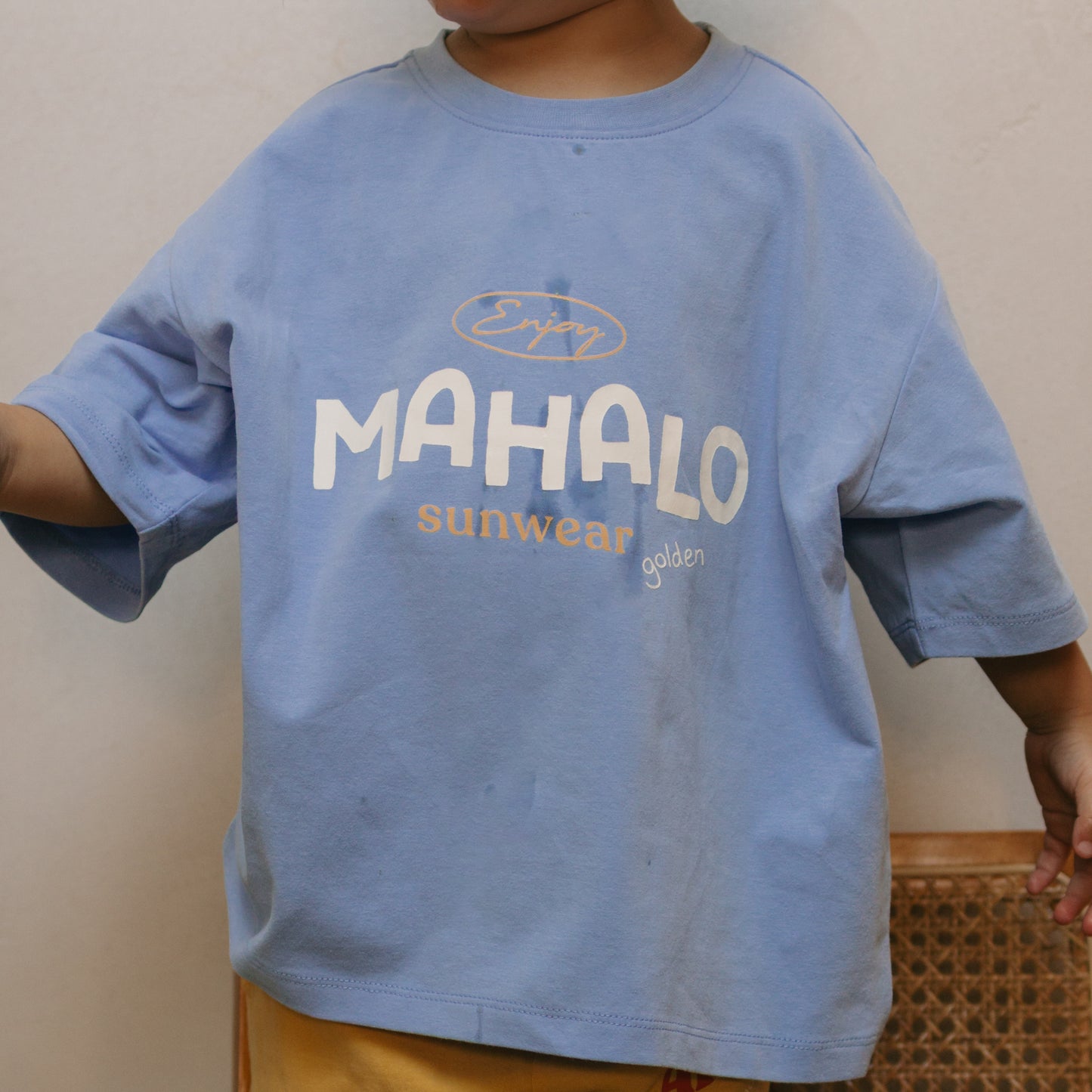 Mahalo Mid Sleeve Tee Sea Blue