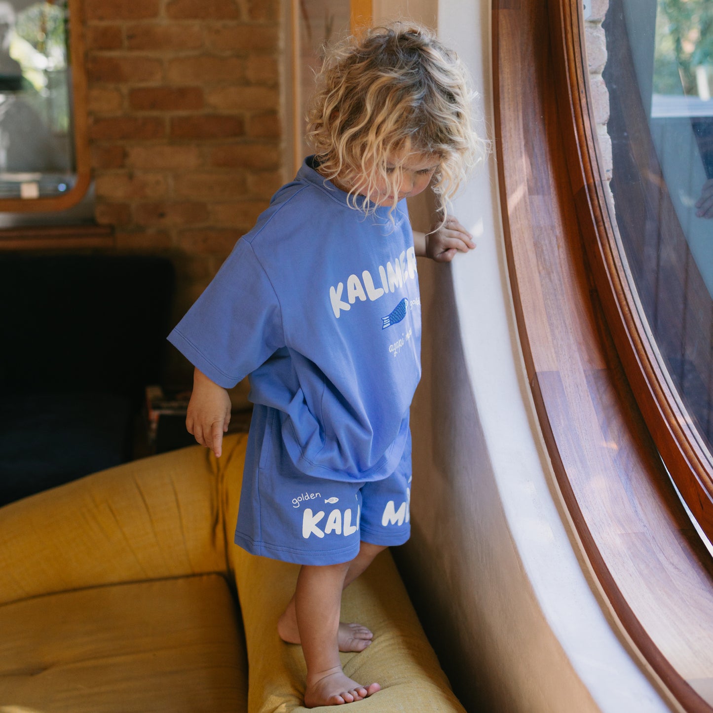 Kalimera Mid Sleeve Tee Deep Sea Blue