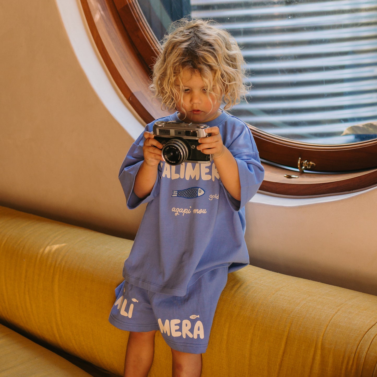 Kalimera Mid Sleeve Tee Deep Sea Blue