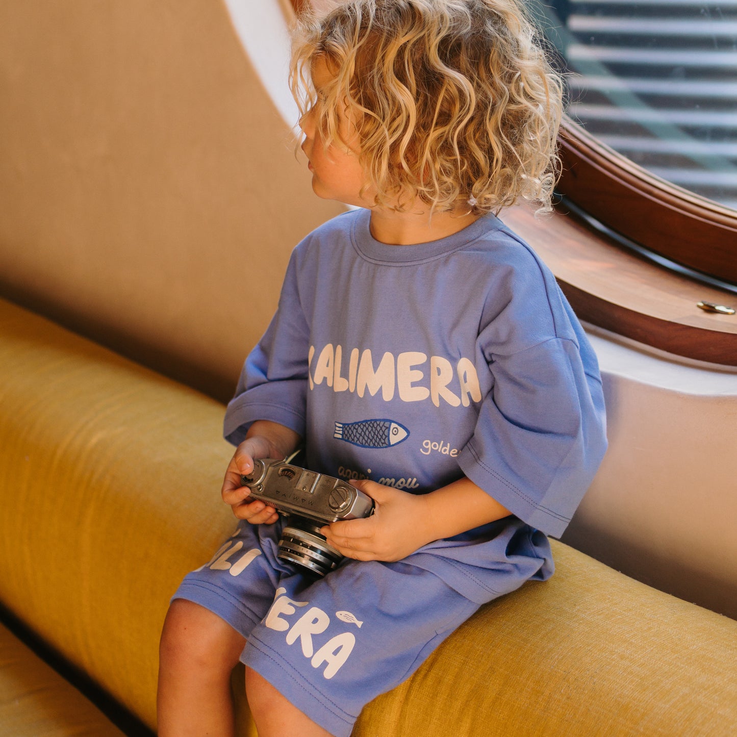 Kalimera Mid Sleeve Tee Deep Sea Blue