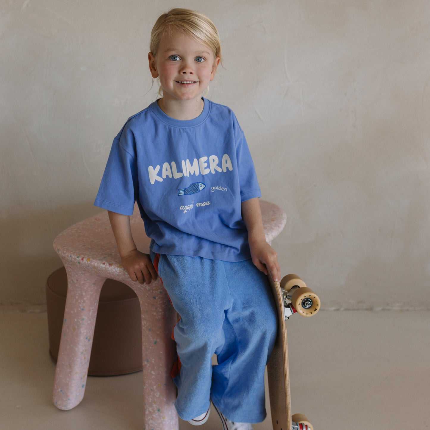 Kalimera Mid Sleeve Tee Deep Sea Blue