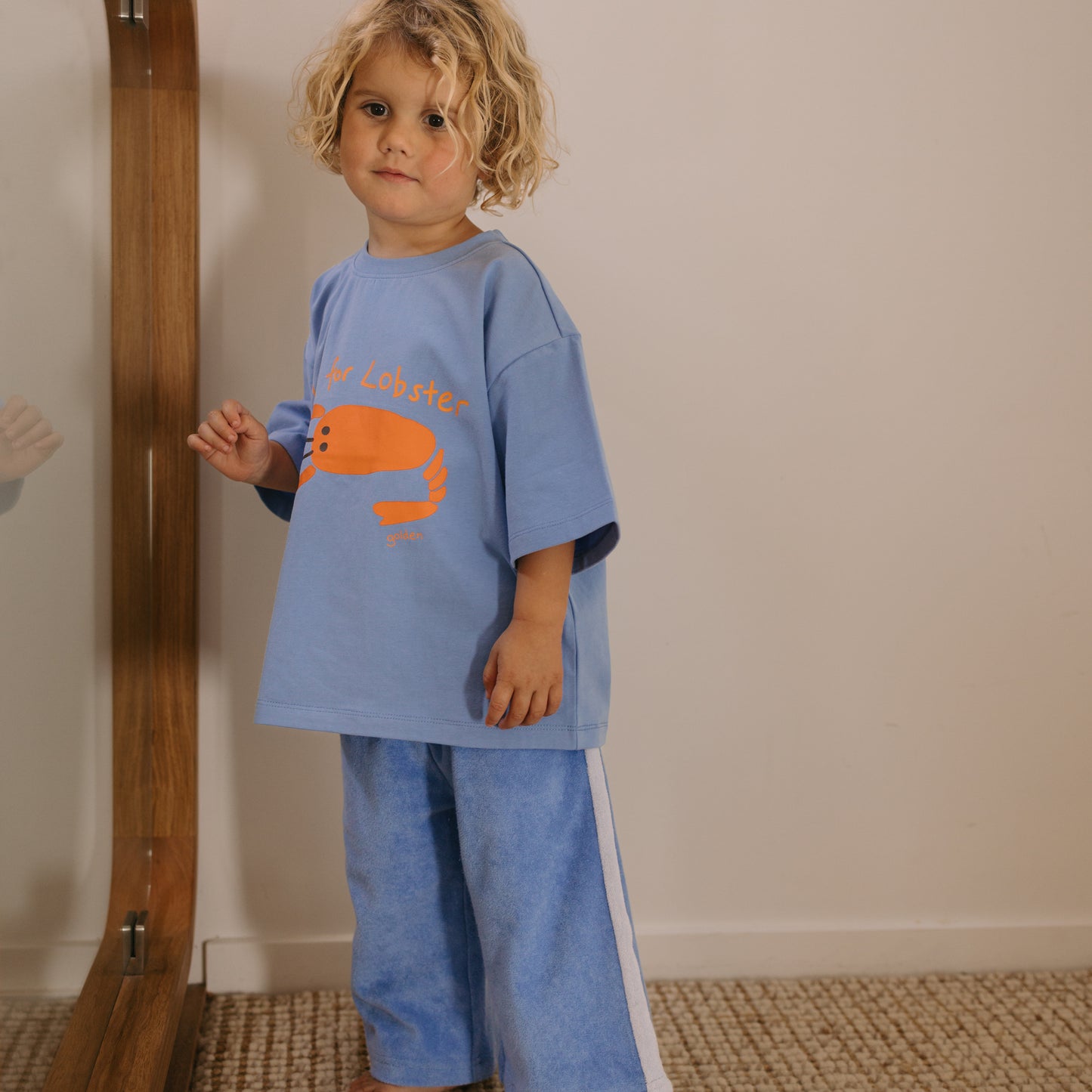 Lobster Mid Sleeve Tee Pool Blue