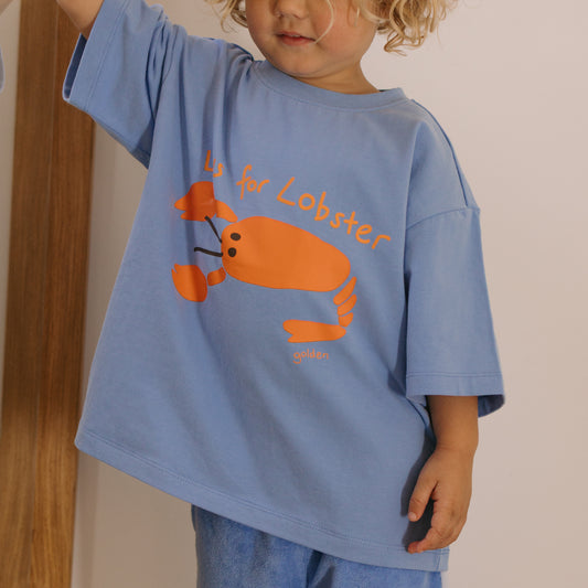 Lobster Mid Sleeve Tee Pool Blue