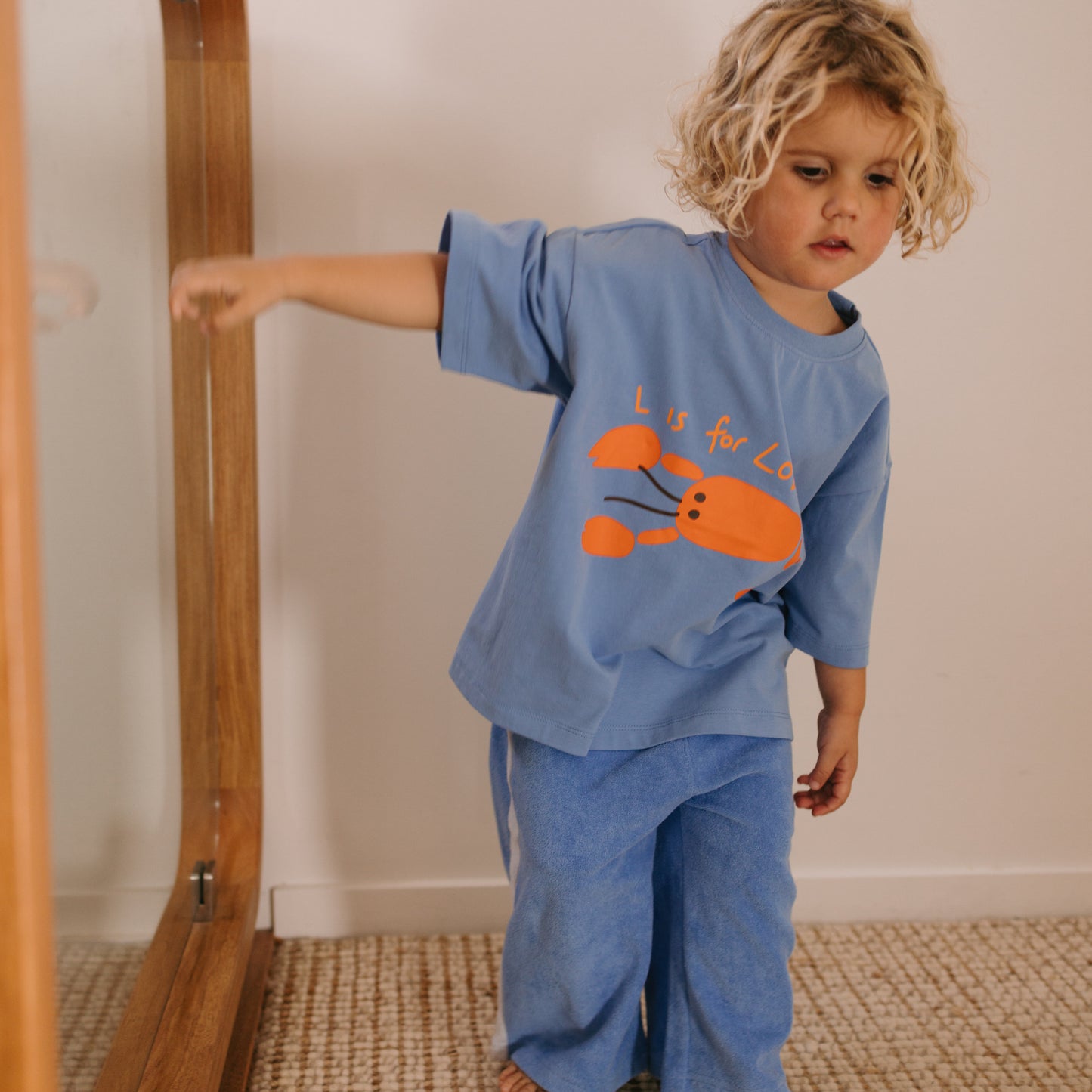 Lobster Mid Sleeve Tee Pool Blue