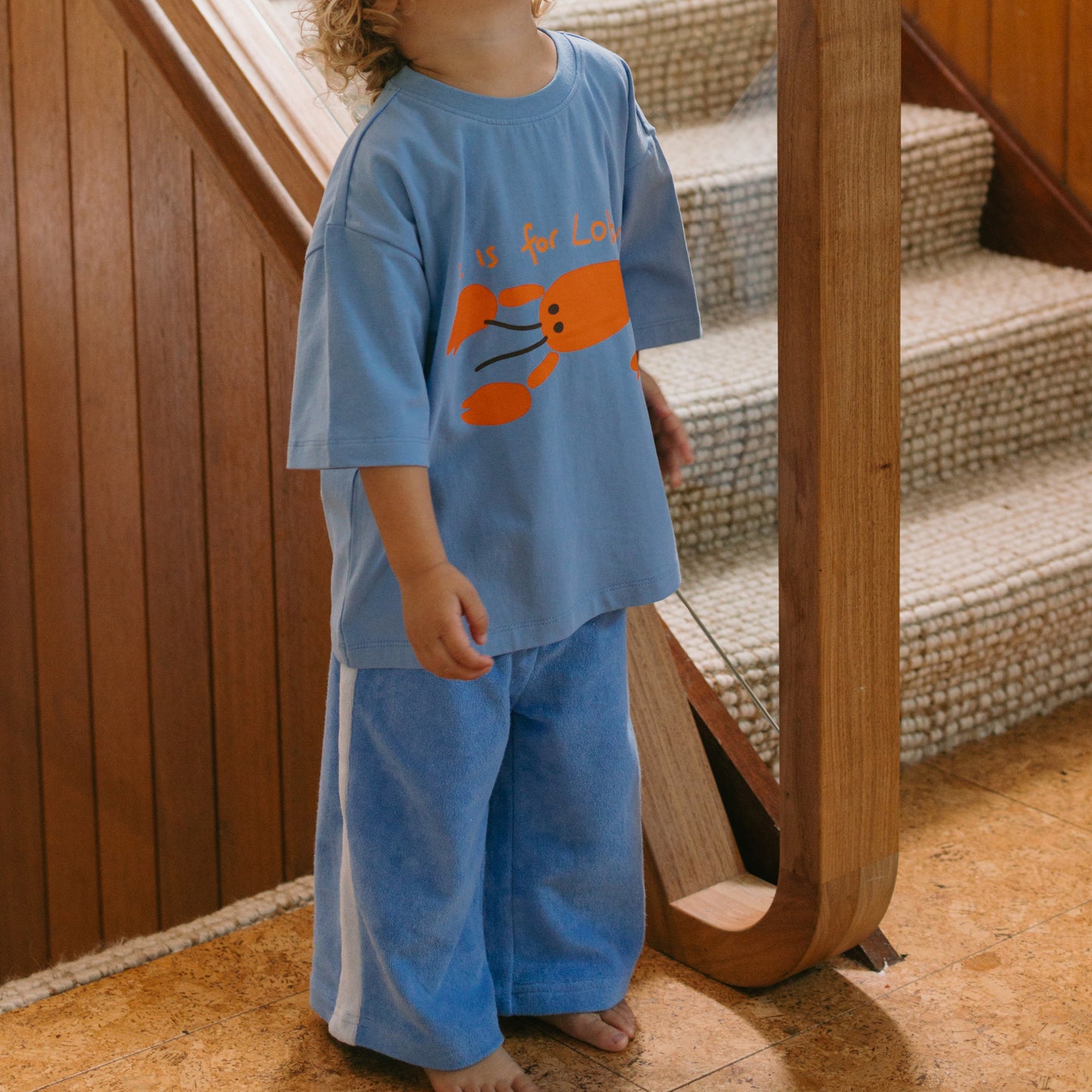 Lobster Mid Sleeve Tee Pool Blue