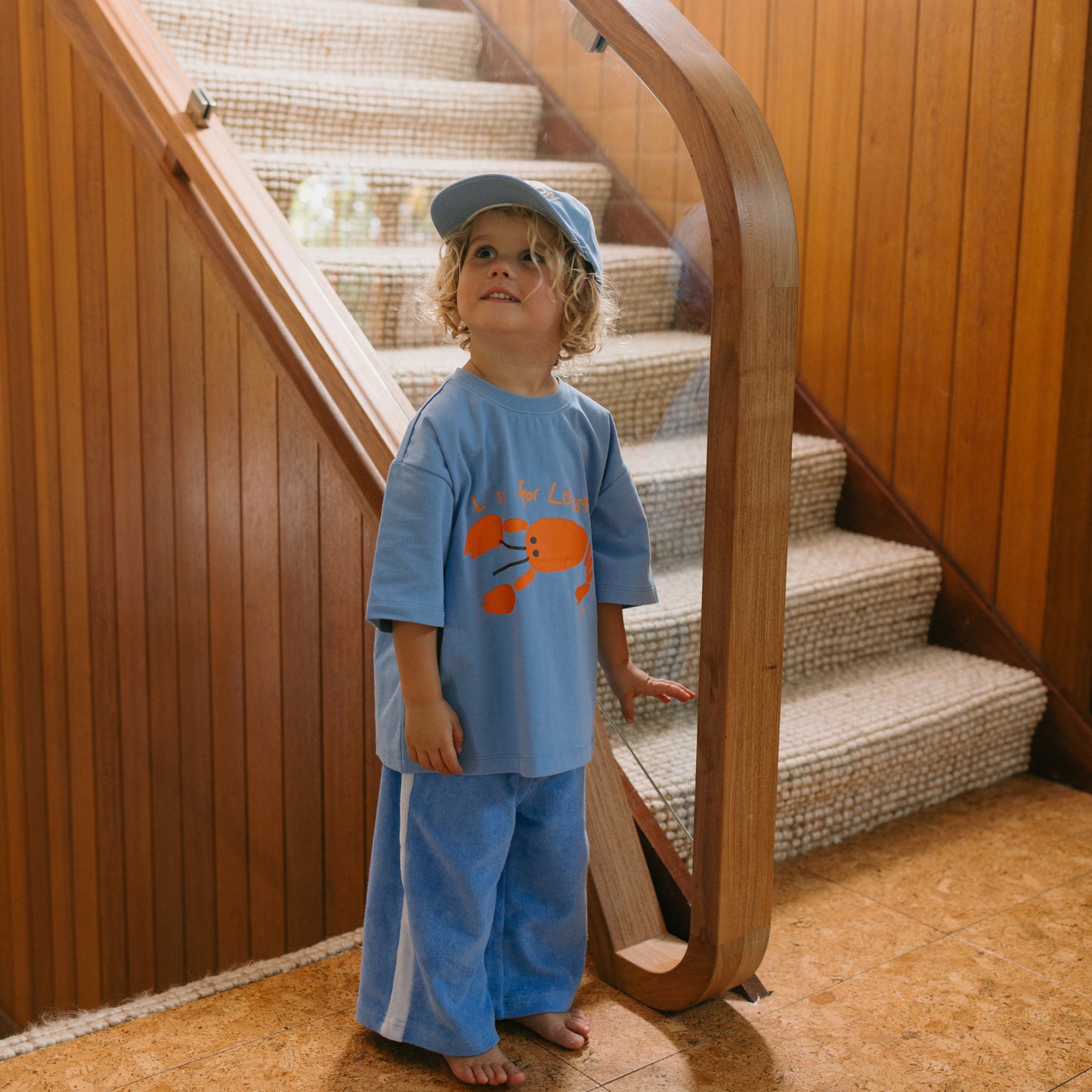 Lobster Mid Sleeve Tee Pool Blue