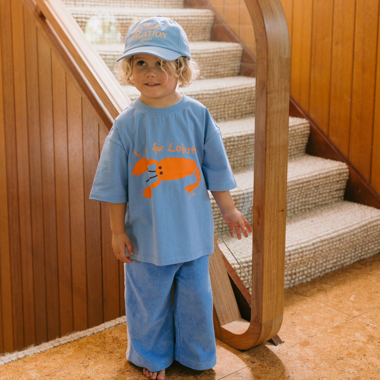 Lobster Mid Sleeve Tee Pool Blue