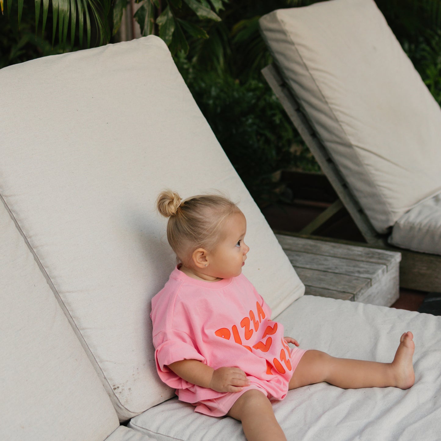 Pizza Mid Sleeve Tee Meringue Pink