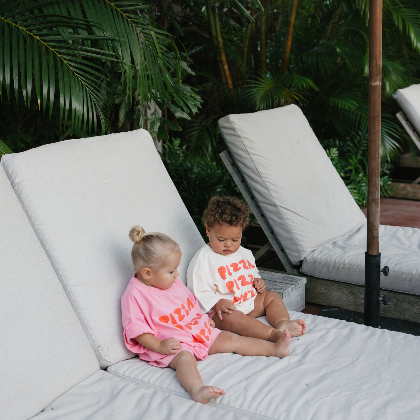 Pizza Mid Sleeve Tee Meringue Pink