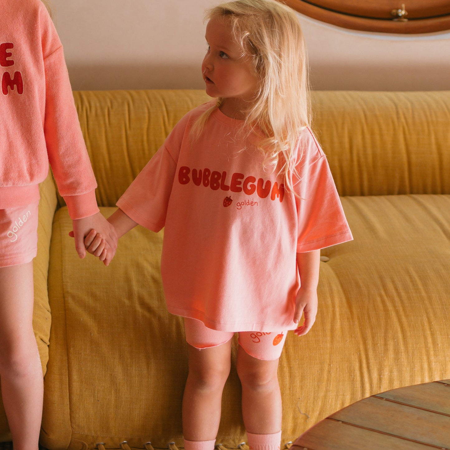 Bubblegum Mid Sleeve Tee Pink Icing