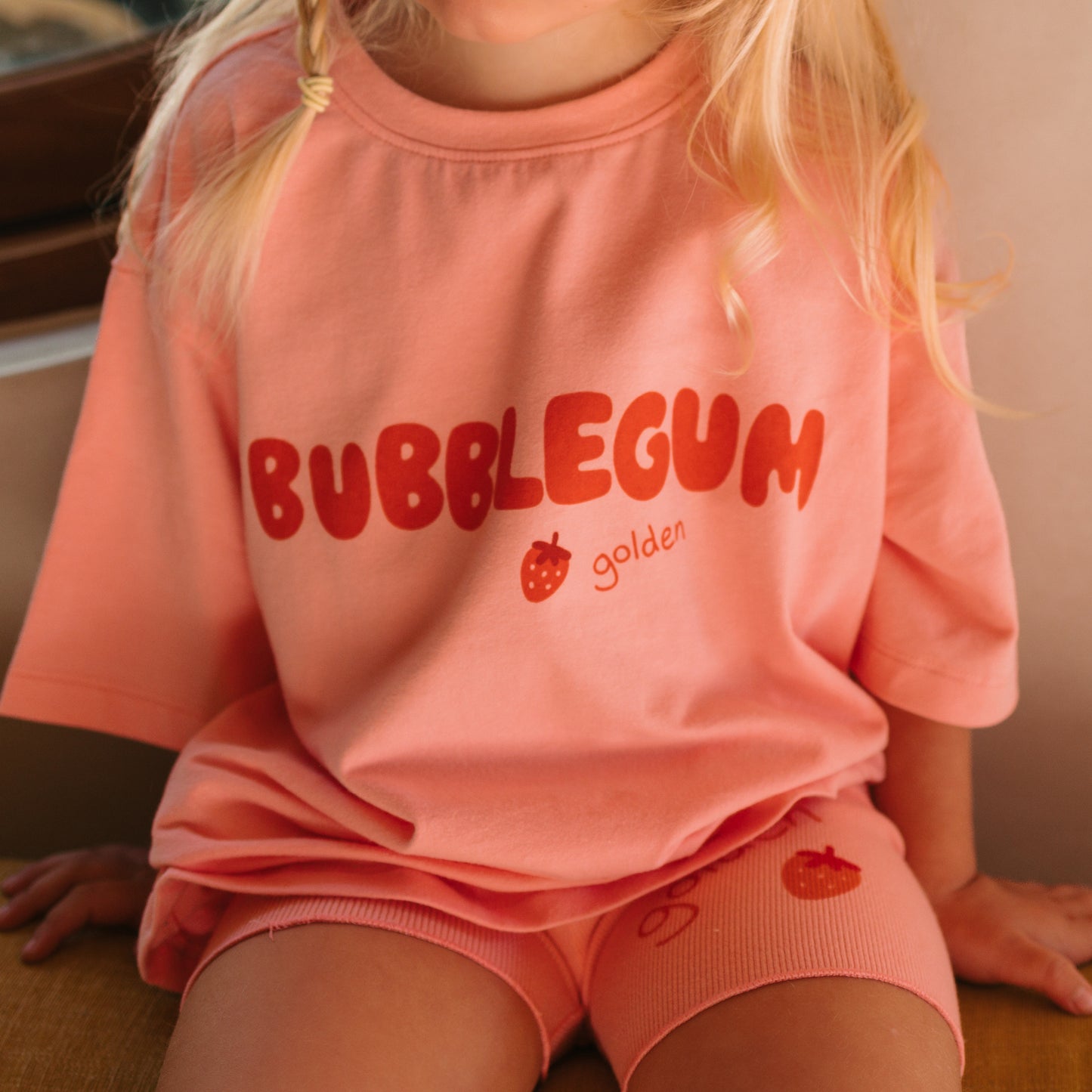 Bubblegum Mid Sleeve Tee Pink Icing