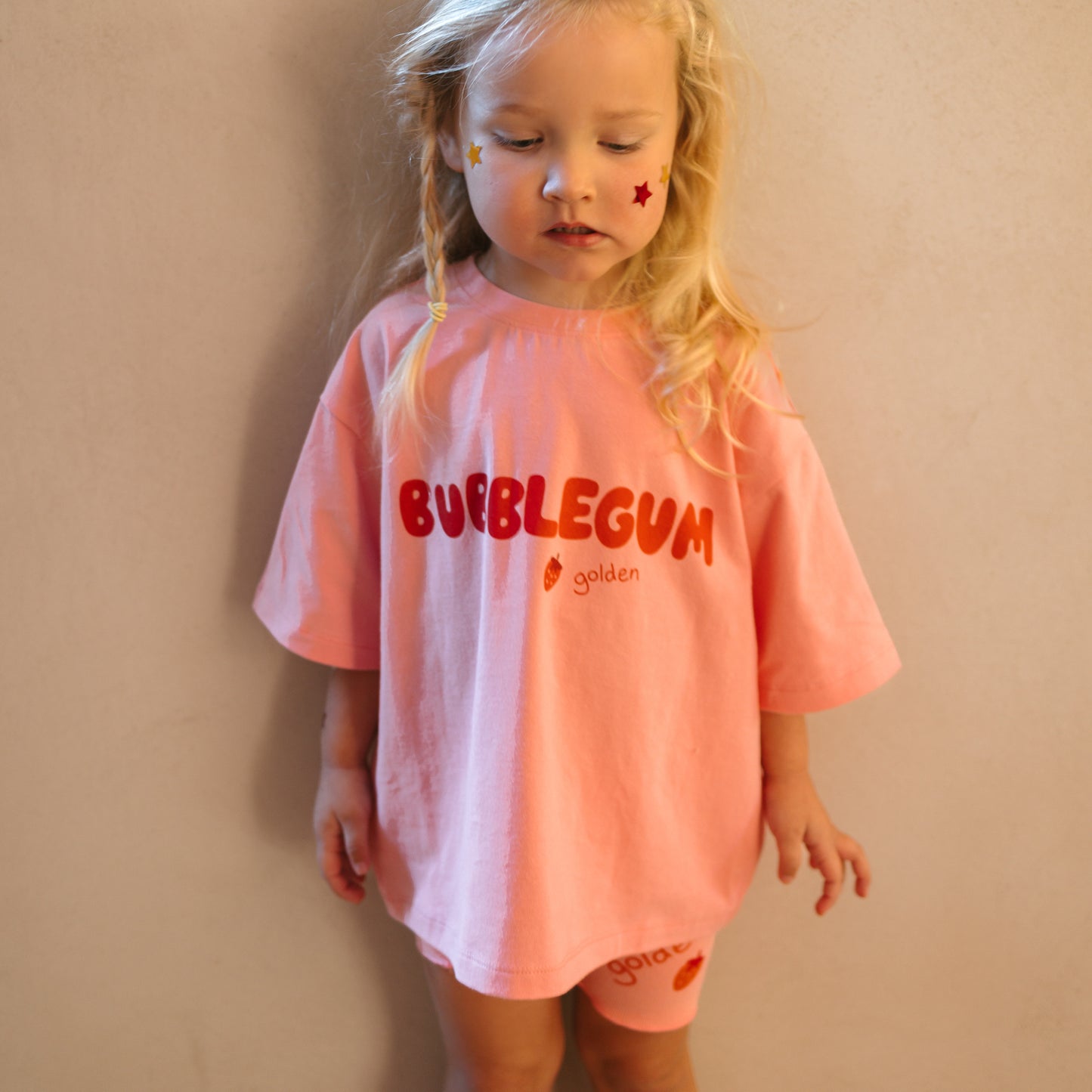 Bubblegum Mid Sleeve Tee Pink Icing