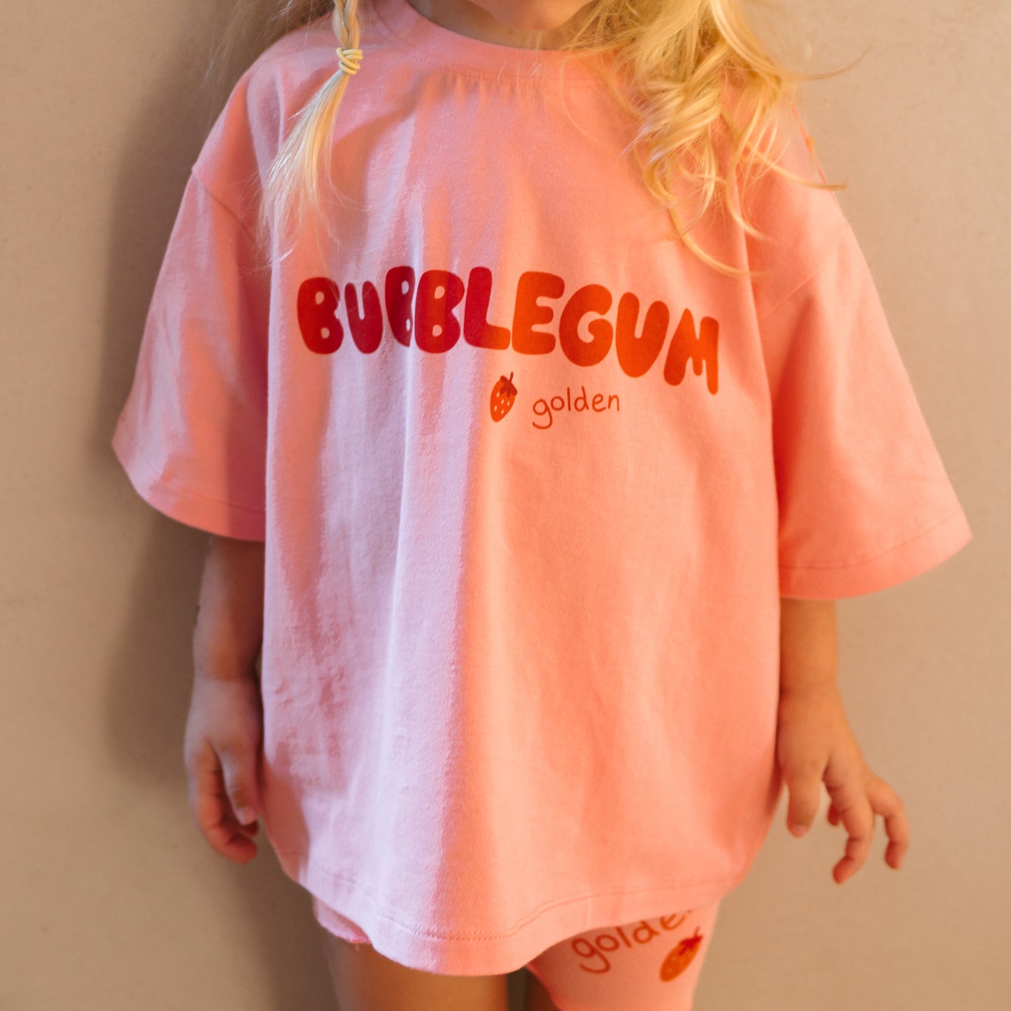 Bubblegum Mid Sleeve Tee Pink Icing