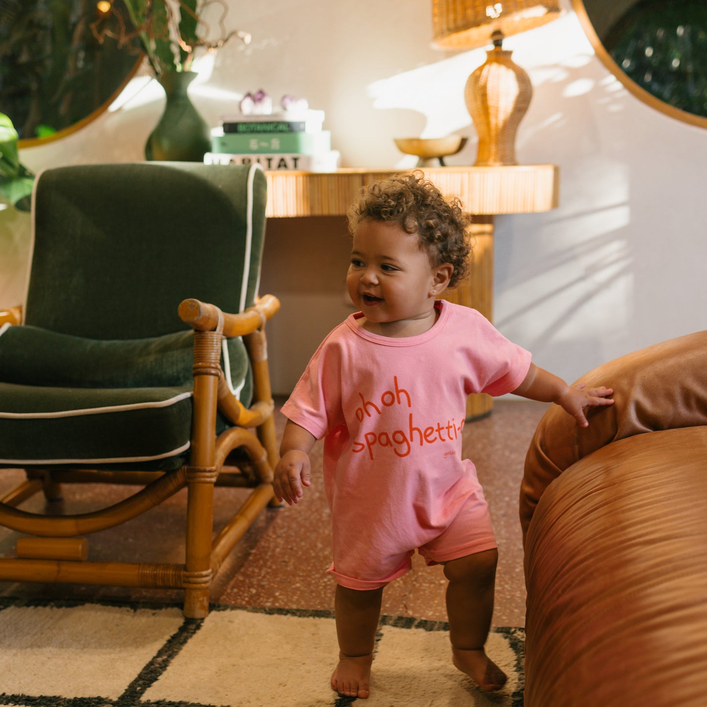 Spaghetti-o Playsuit Meringue Pink