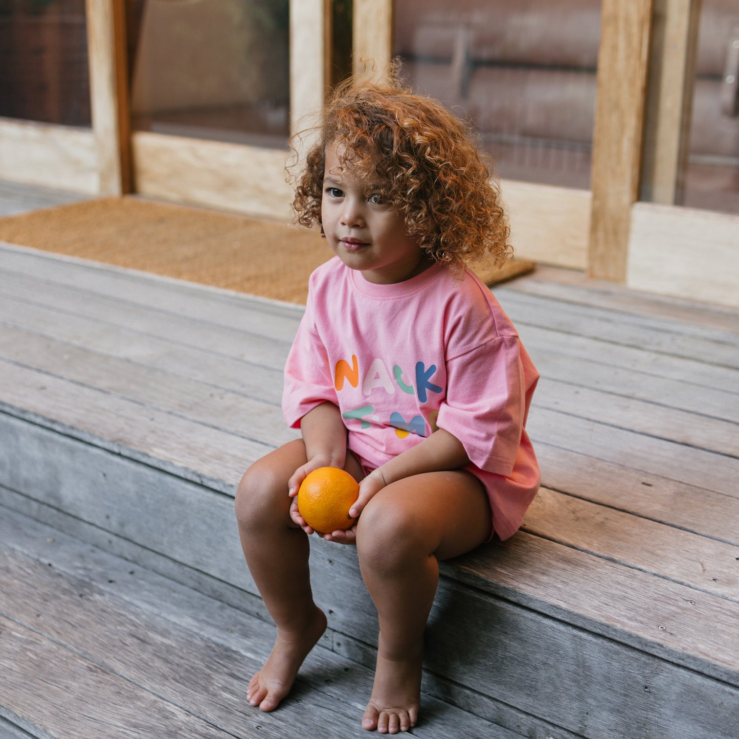Snack Time Mid Sleeve Tee Meringue Pink