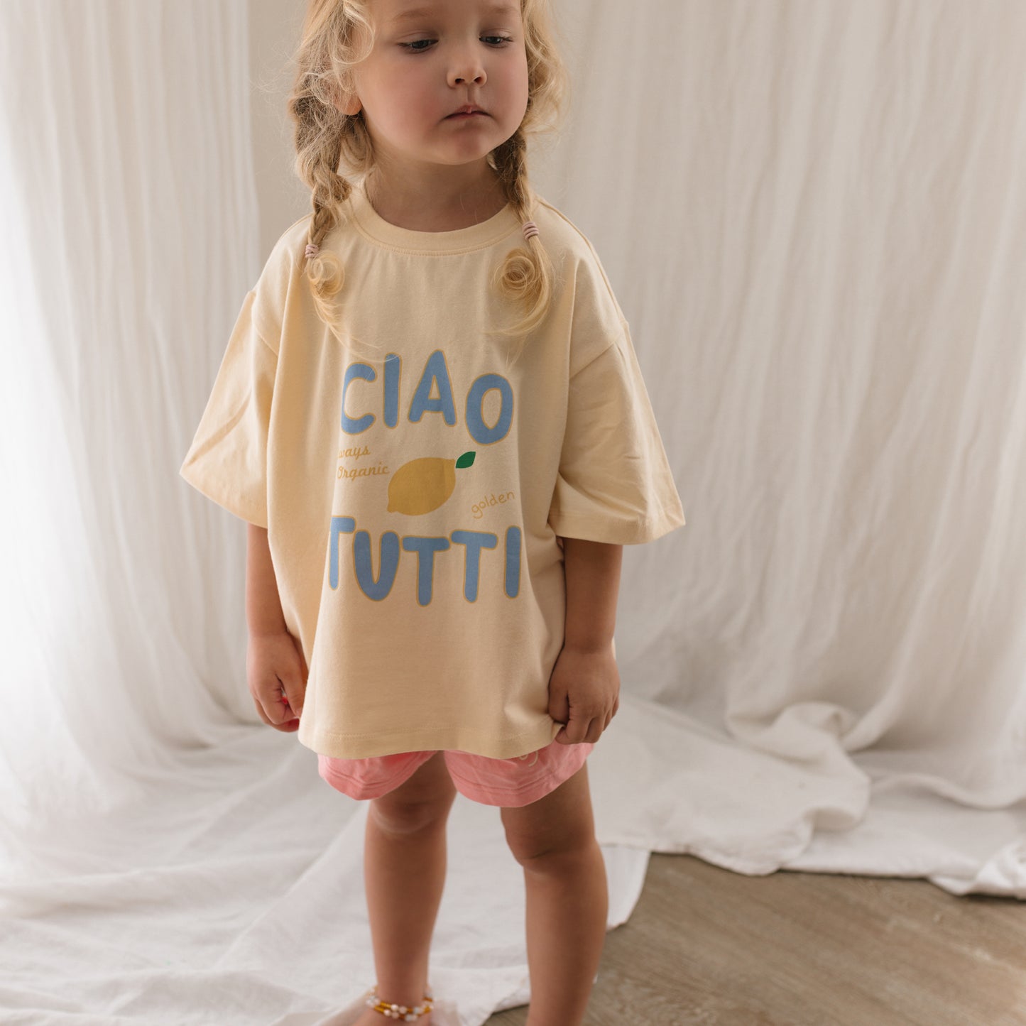 Ciao Tutti Limone Mid Sleeve Tee Vanilla Parfait