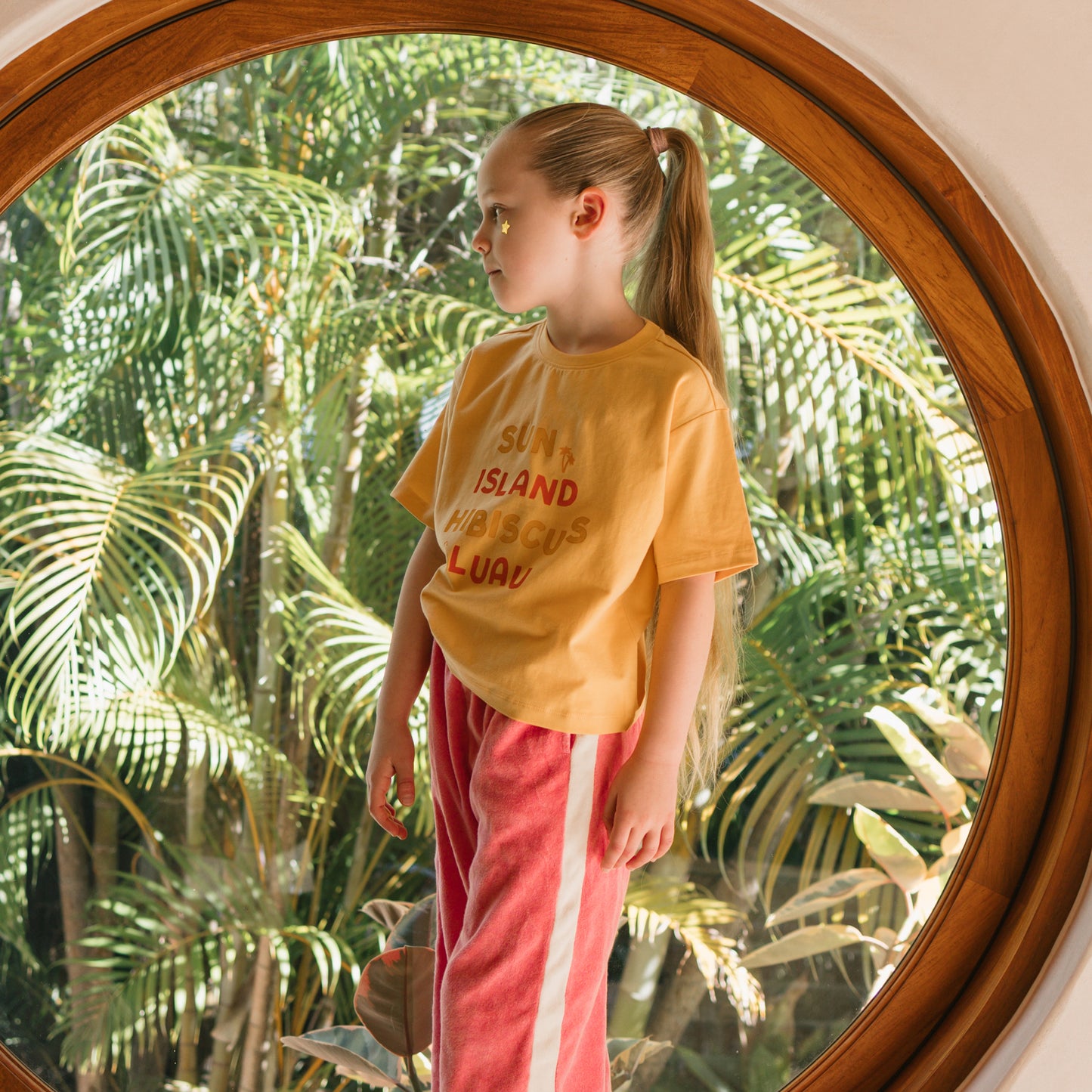 Sun Island Mid Sleeve Tee Golden Cream