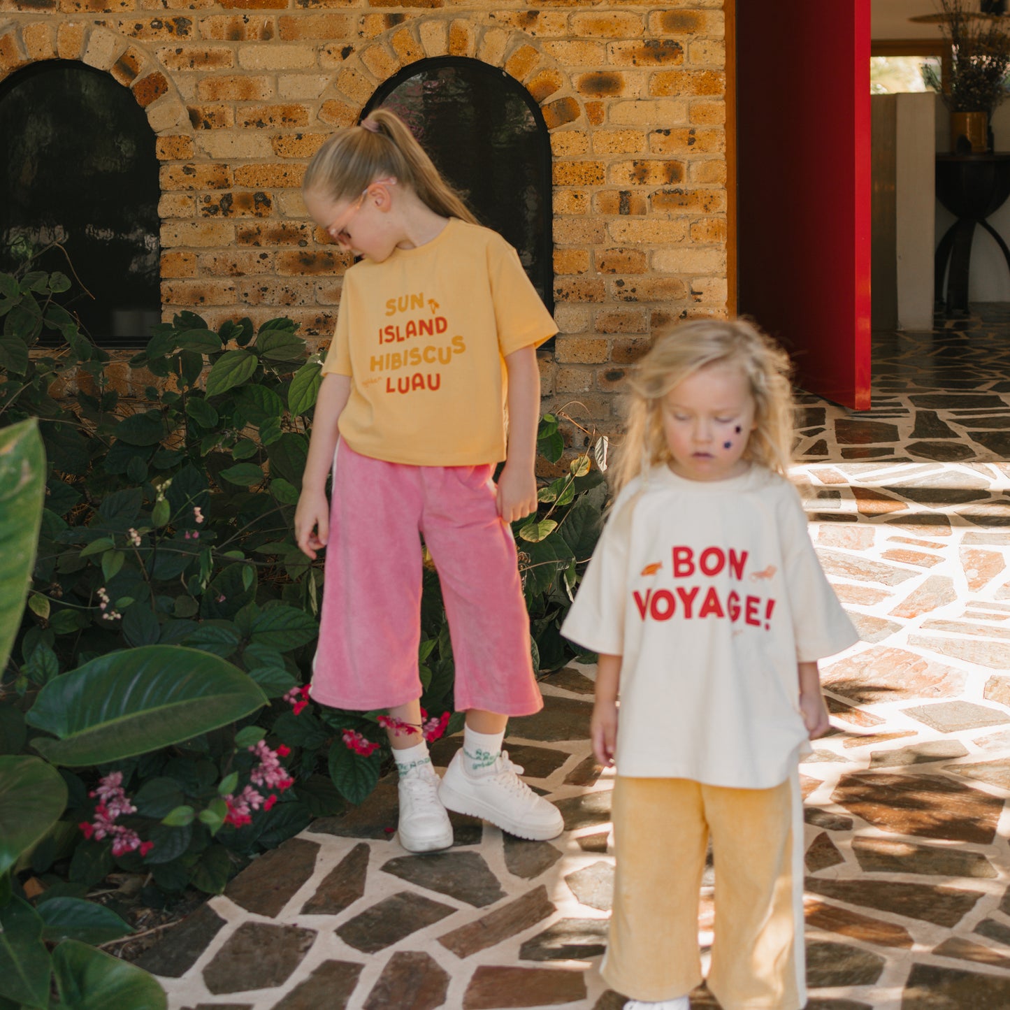 Sun Island Mid Sleeve Tee Golden Cream