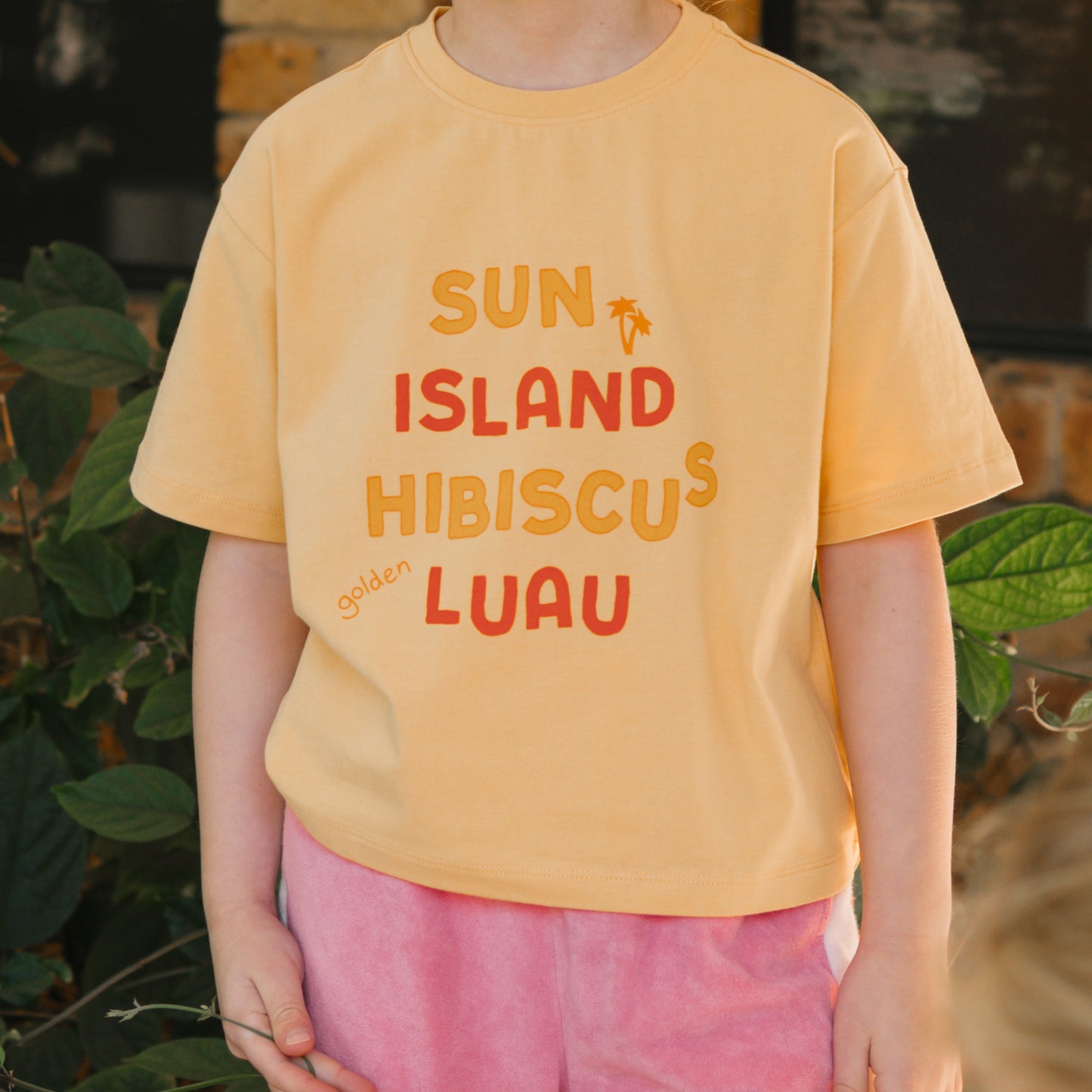 Sun Island Mid Sleeve Tee Golden Cream