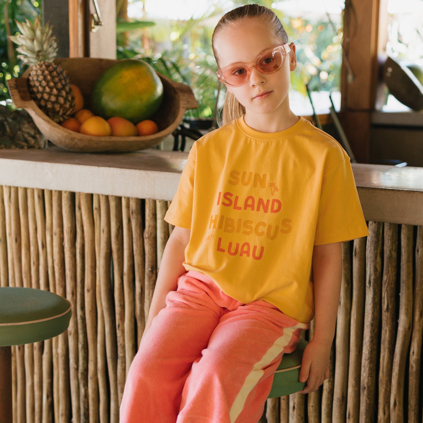 Sun Island Mid Sleeve Tee Golden Cream