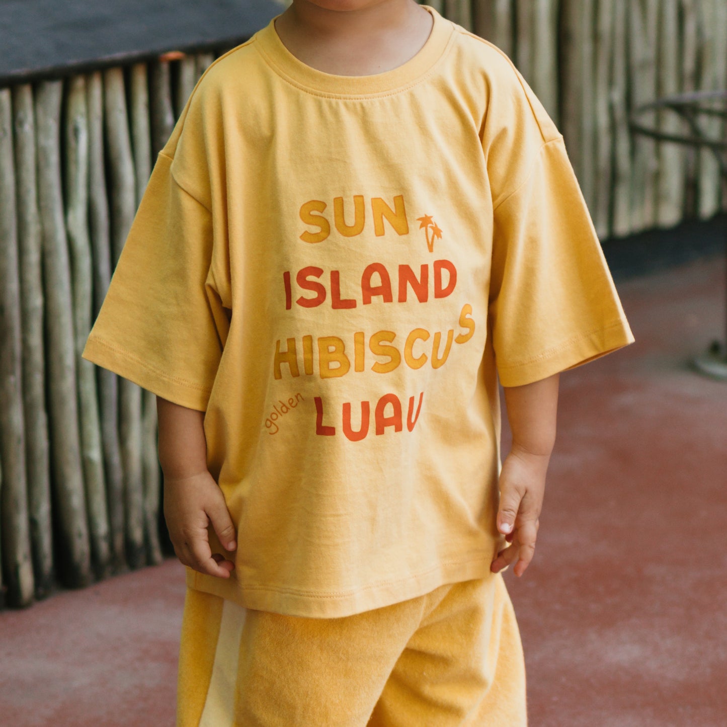 Sun Island Mid Sleeve Tee Golden Cream