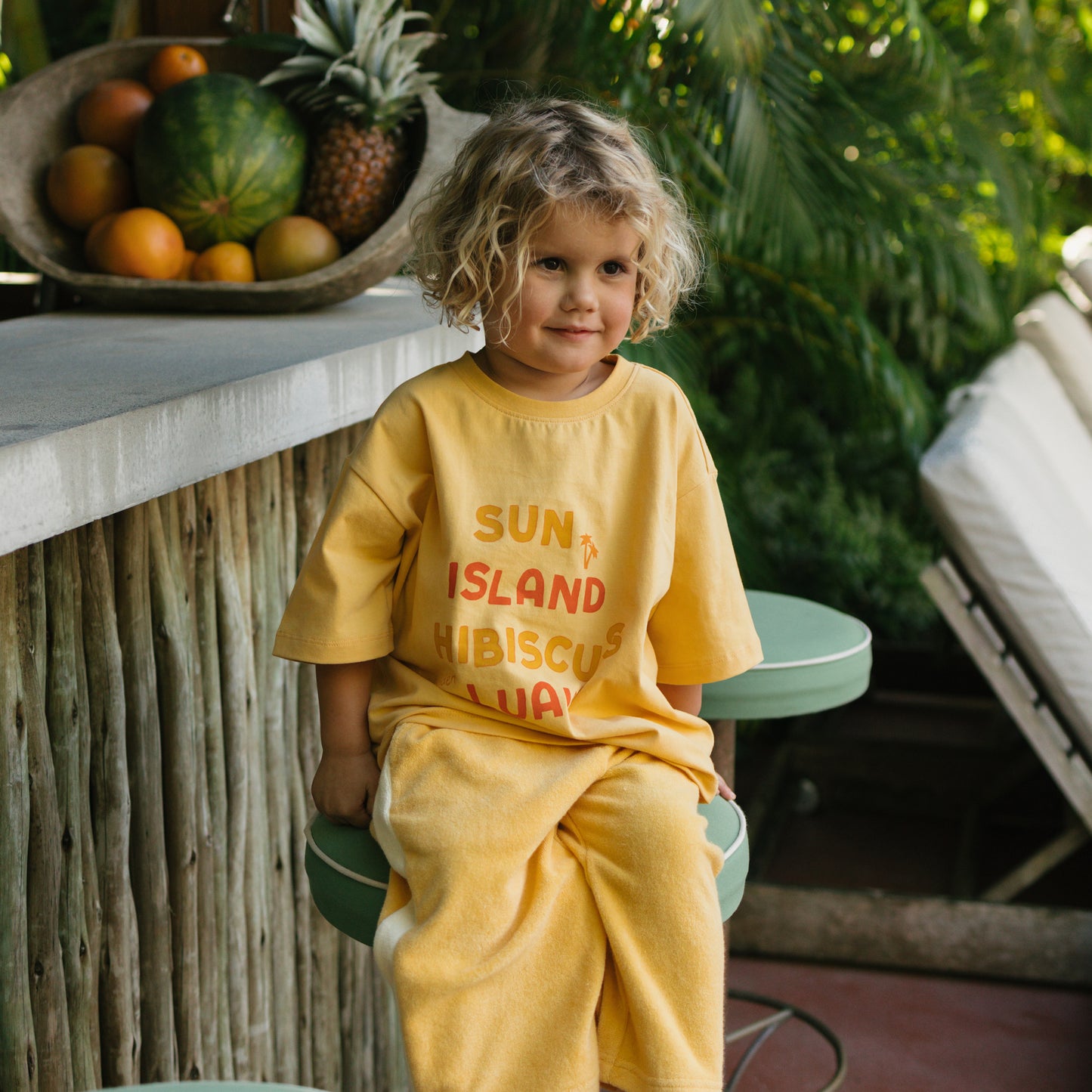 Sun Island Mid Sleeve Tee Golden Cream