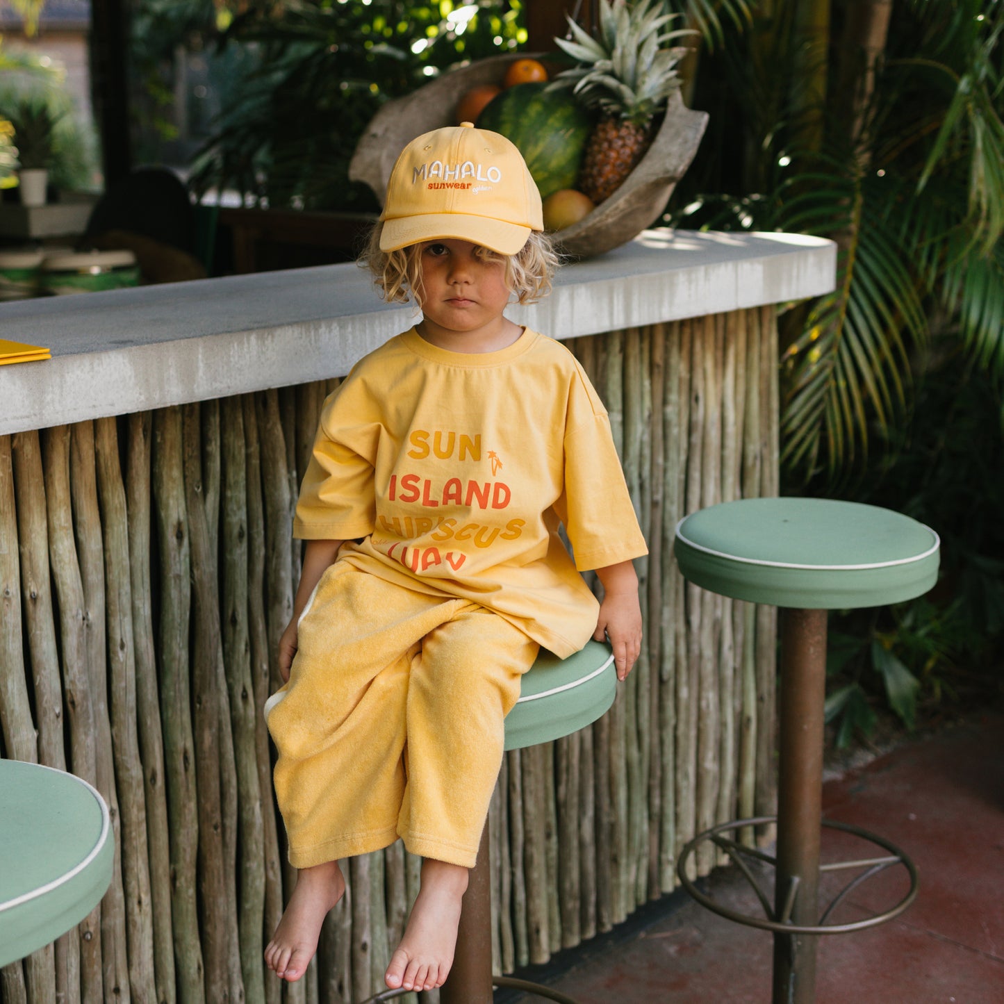 Sun Island Mid Sleeve Tee Golden Cream