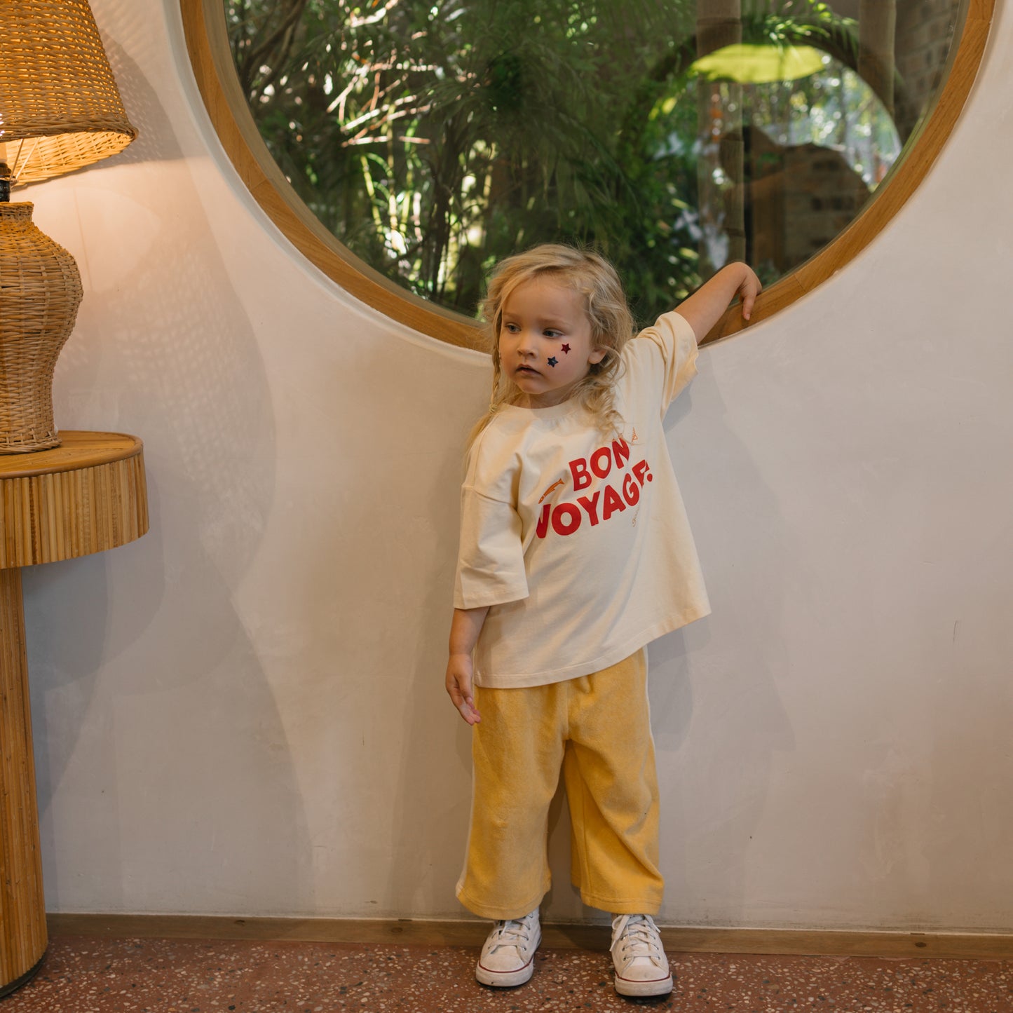 Bon Voyage Mid Sleeve Tee Vanilla Parfait