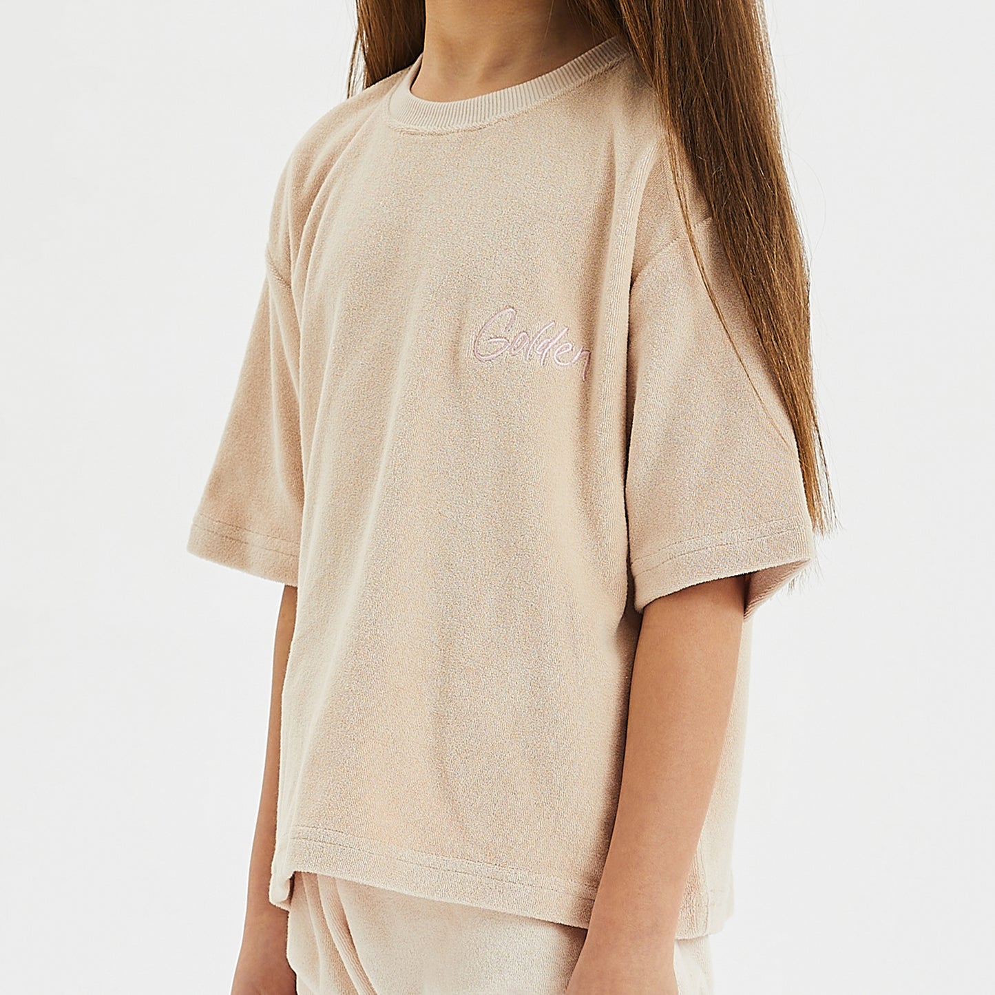 Golden Mid Sleeve Tee Terry Towel Pale Rose