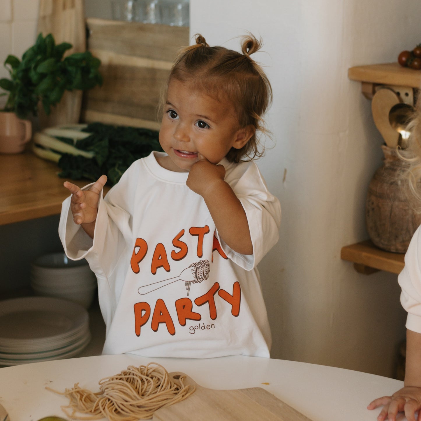 Pasta Party Mid Sleeve Tee Marshmallow