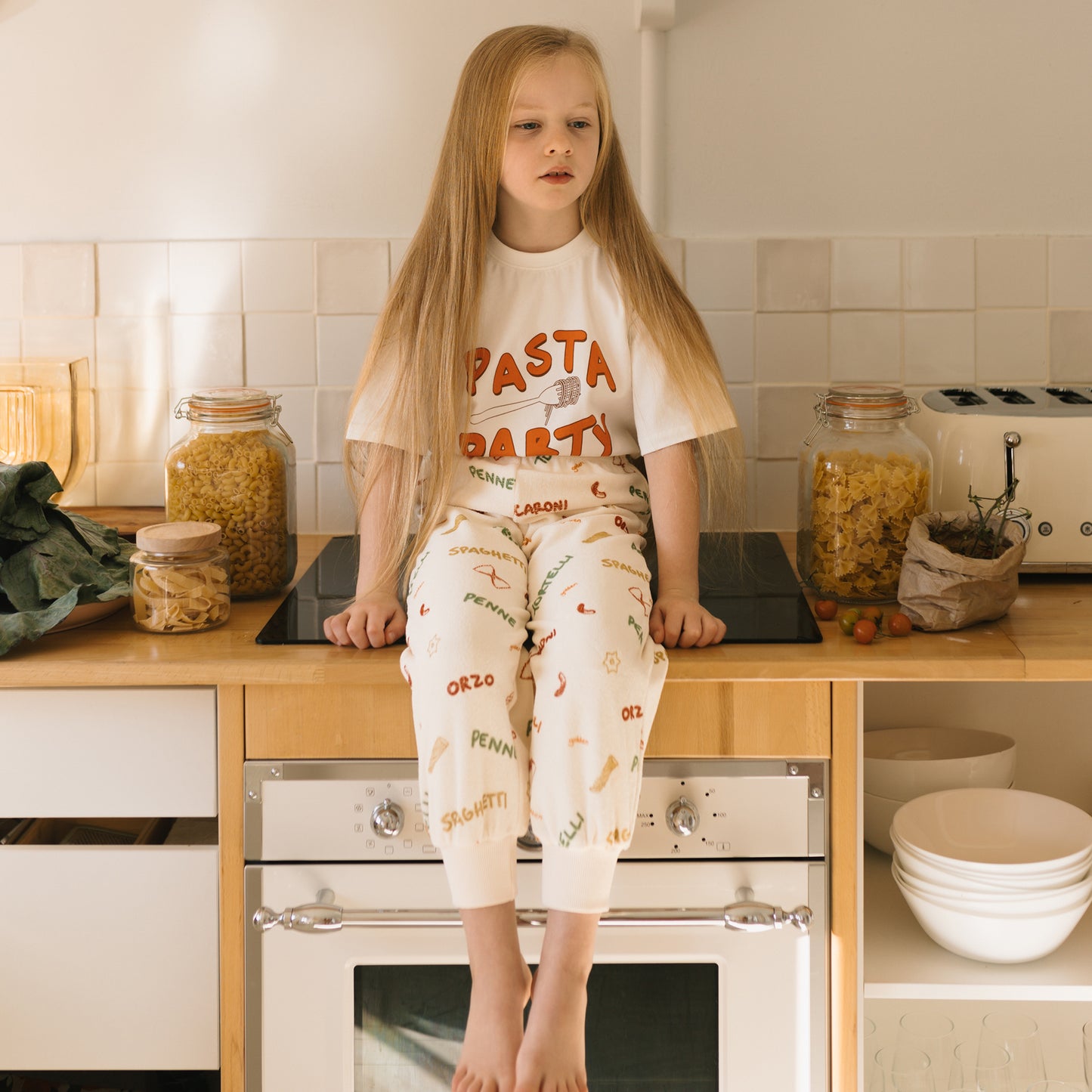 Pasta Play Lounge Pants Buttercream