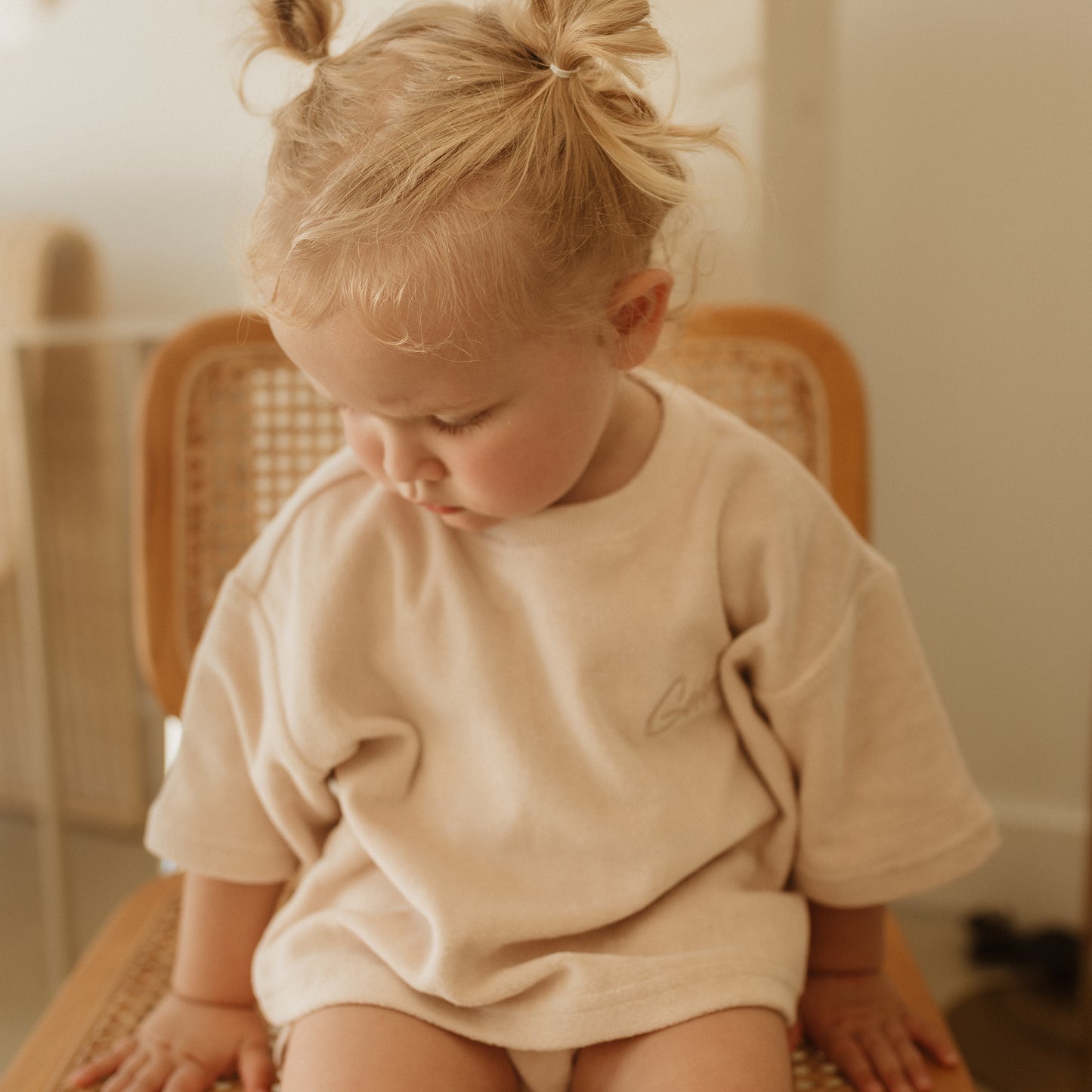 Golden Mid Sleeve Tee Terry Towel Pale Rose