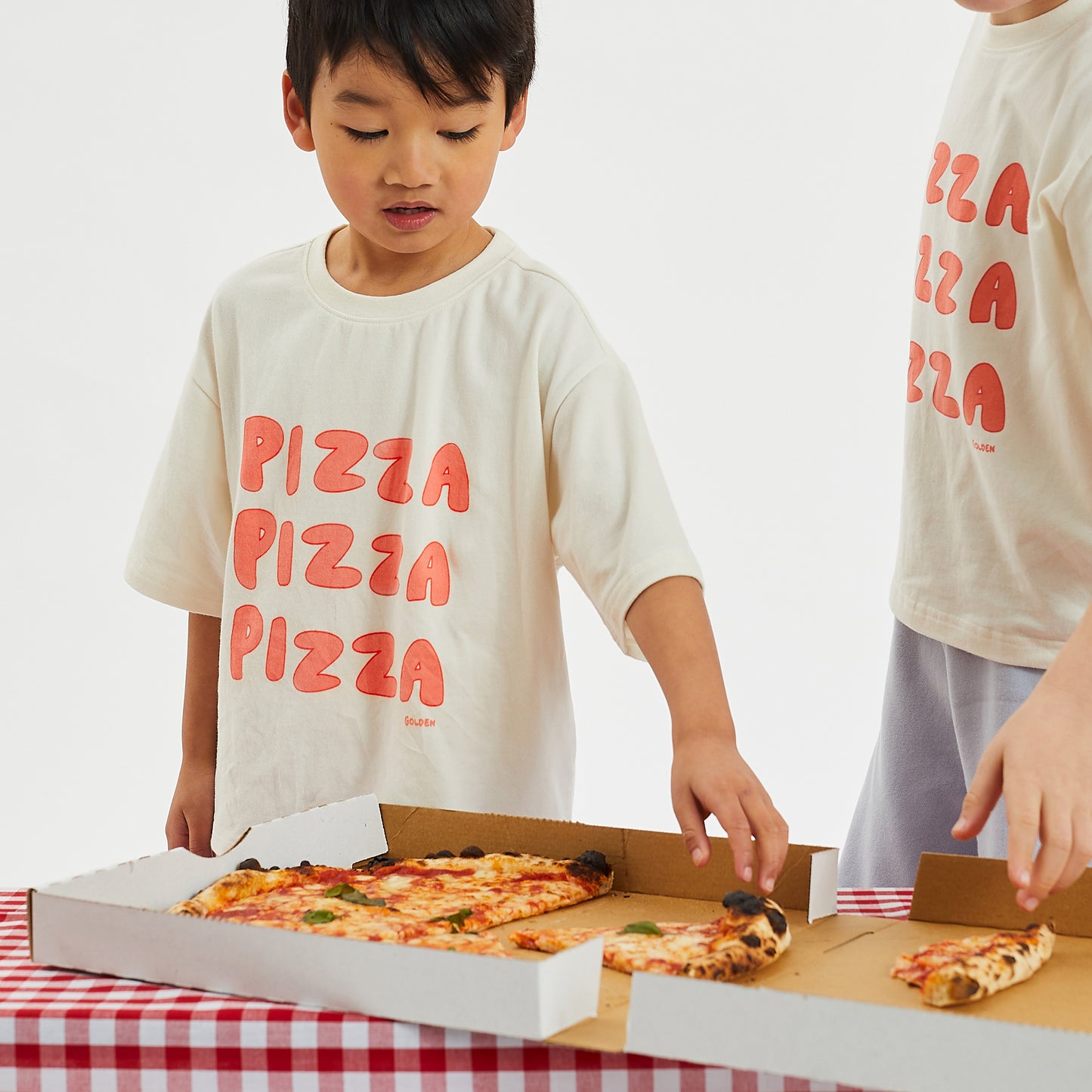 Pizza Mid Sleeve Tee Eggnog