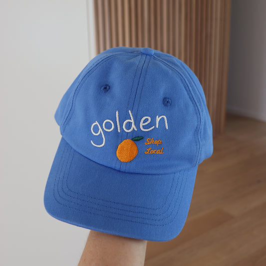 Golden Orange Cap Deep Sea Blue