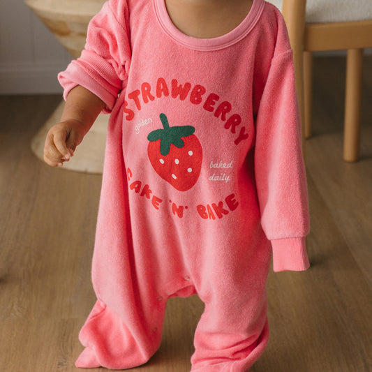 Strawberry Cake Playsuit Meringue Pink