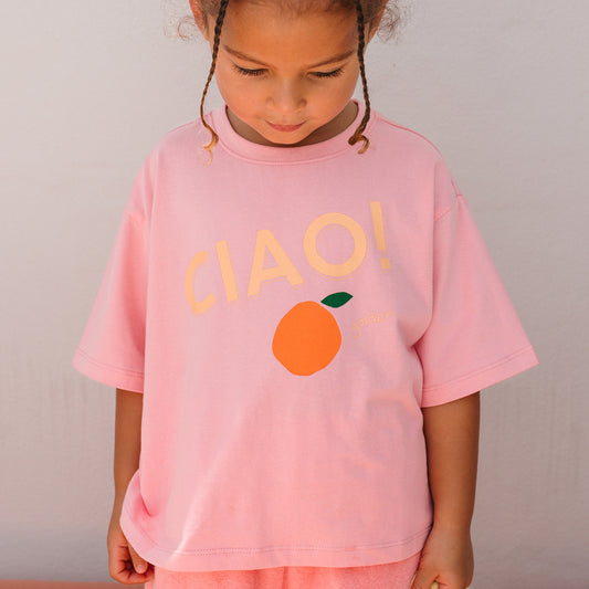 Ciao Mid Sleeve Tee Pink Icing