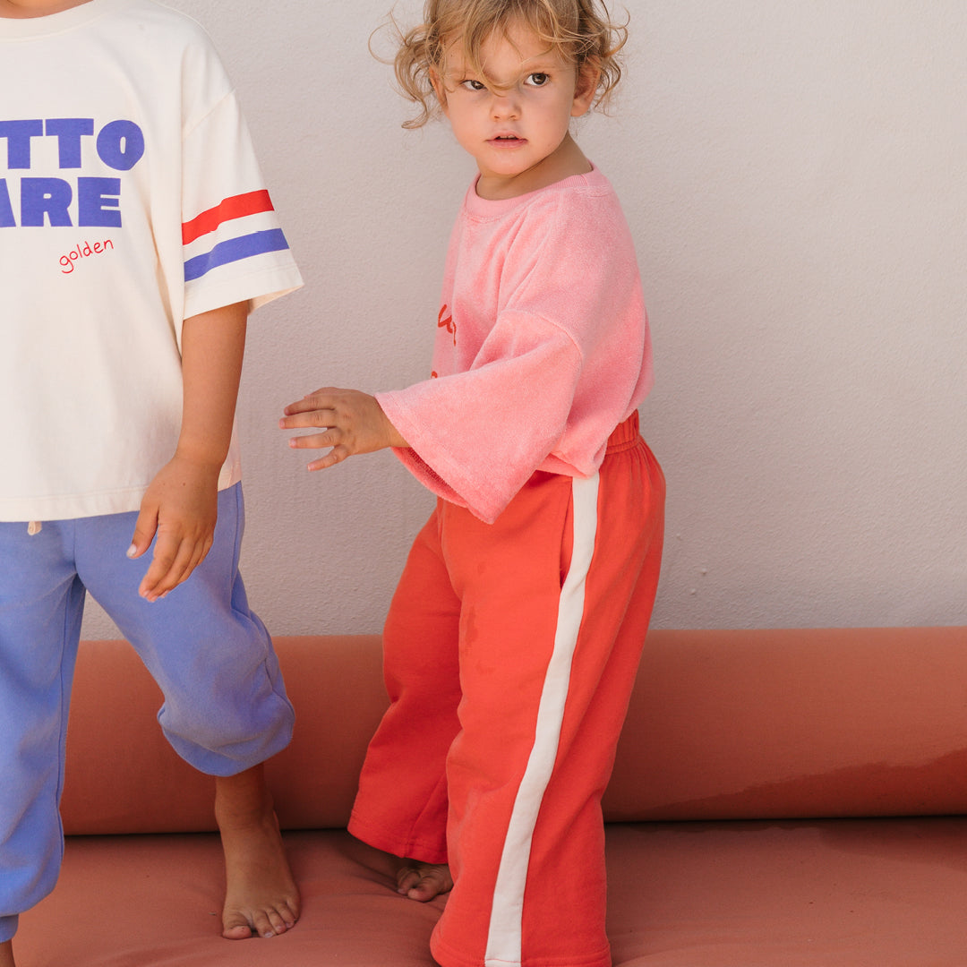 Buon Appetito Mid Sleeve Tee Terry Towel Pink Icing