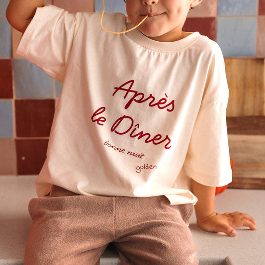 Après Le Diner Mid Sleeve Tee Buttercream